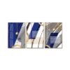 Screenshot Lot de 3 Cadres Muraux Modernes Bleu Royal et Doré – Cristal Porcelaine Effet Diamant – 50x70 cm