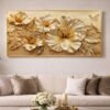 Cadre Décoratif Floral Luxe en Cristal Porcelaine – 60 x 120 cm