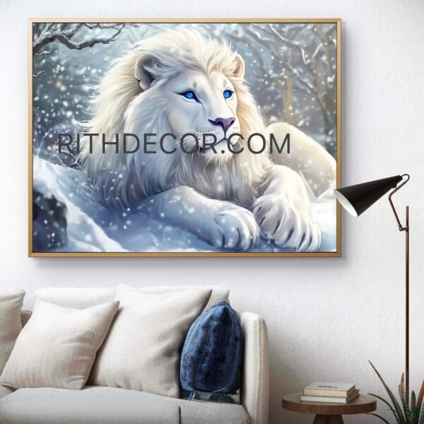 f78cf260-f0bd-11f0-95a3-a3055c7b8c70 Crystal Porcelain Lion Art Mural