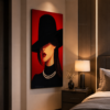 0AB5D244-863E-4B7E-A22C-8F8A88236D64 Art Mural Abstrait Femme au Chapeau Noir – Tableau Décoratif sur Toile 60 x 120 cm