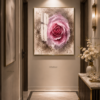 187DDC99-B1C0-4889-A299-C7AE178E52A5 Cadre Décoratif Cristal Porcelaine Rose – 70 x 100 cm – Encadrement Doré