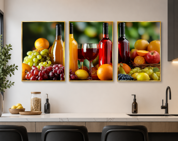 1C1DFF8F-E668-433B-981C-61E0679E2AE8 Ensemble de 3 Cadres Décoratifs Cuisine & Salle à Manger – Cristal Porcelaine 50 x 70 cm