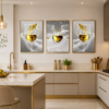 3 pieces art mural cadre décoration en Cristal porcelaine en diamant 50x70 cm
