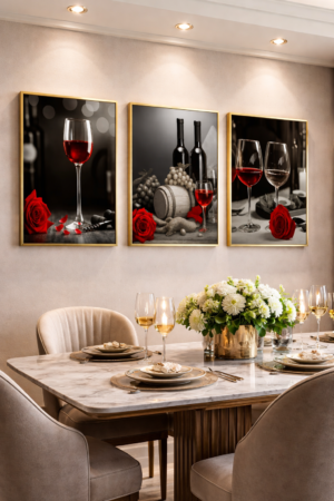 Tableau 50x70 cm en Cristal et Porcelaine