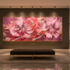 Cadre Mural Cristal Diamant Floral Rose – 60 x 120 cm