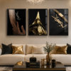 42327981-3F75-4590-B987-4D95DACACEAD Ensemble de 3 Cadres Décoratifs Luxe Noir et Doré – 50 x 70 cm