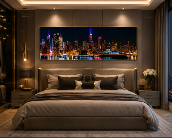 4A7FEA62-49CE-4E19-8ECE-9C55B5339908 Cadre Décoratif Panorama Urbain – Cristal Porcelaine Effet Diamant – 60 x 120 cm
