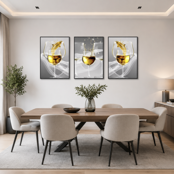 3 pieces art mural cadre décoration en Cristal porcelaine en diamant 50x70 cm
