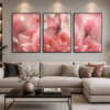 Papillons Roses & Fleurs Élégantes – Ensemble de 3 Cadres Décoratifs