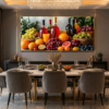 Cadre Décoratif Cuisine Fruits et Boissons – 60 x 120 cm – Cadre Noir