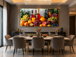5F53C428-757F-4882-B454-E4F12DF083F8 Cadre Décoratif Cuisine Fruits et Boissons – 60 x 120 cm – Cadre Noir