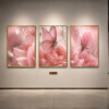 Papillons Roses & Fleurs Élégantes – Ensemble de 3 Cadres Décoratifs