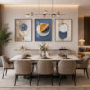 Cadre Décoratif Abstrait 3 Pièces – Cristal Porcelaine 50x70 cm