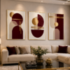 Ensemble de 3 Cadres Décoratifs Abstraits – Cristal Porcelaine Effet Diamant 50 x 70 cm