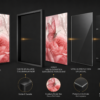 Papillons Roses & Fleurs Élégantes – Ensemble de 3 Cadres Décoratifs