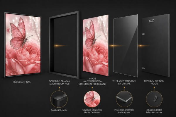 Papillons Roses & Fleurs Élégantes – Ensemble de 3 Cadres Décoratifs