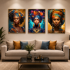 Élégance Africaine Royale – Art Mural en Cristal Porcelaine Effet Diamant 50 x 70 cm
