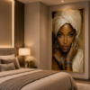 Femme Africaine Élégance – Cadre Art Mural Luxe 60x120 cm