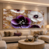 Cadre Décoratif Floral Cristal Porcelaine Diamant – 60 x 120 cm