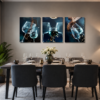 Ensemble de 3 Tableaux Décoratifs Verres à Vin – Salle à Manger – 50 x 70 cm chacun