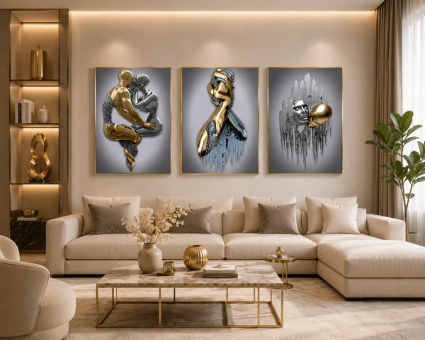Cadre Décoratif Cristal Porcelaine Effet Diamant – Art Mural Moderne 50 x 70 cm