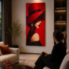 91E9A1CD-B0C7-4810-AC0A-C1090B88933D Rithdecor Lumineuse – Femme Élégante au Chapeau Rouge | Tableau Décoratif Mural 60 x 120 cm