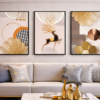 Cadres Décoratifs Muraux Modernes – Ensemble de 3 Pièces 50 x 70 cm | Design Luxe Doré