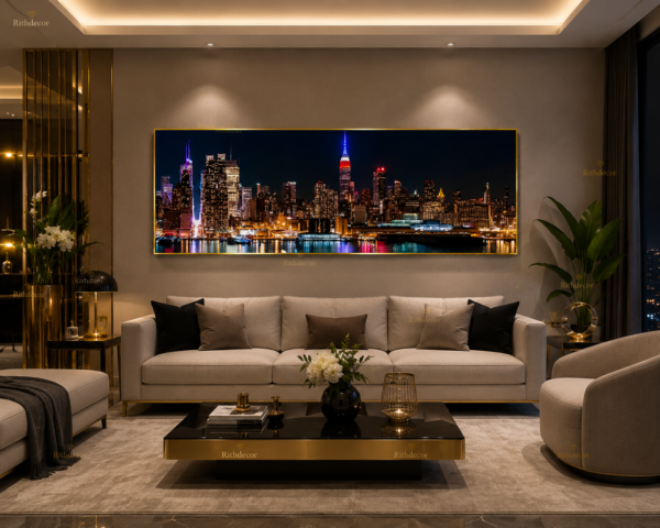 9DD36826-FCB2-433F-B335-CE954F469EC1 Cadre Décoratif Panorama Urbain – Cristal Porcelaine Effet Diamant – 60 x 120 cm