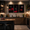 A31E7411-424C-4A99-808B-9A28A7872188 Ensemble de 3 Tableaux Décoratifs Vin et Roses Rouges – 50 x 70 cm