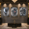 Ensemble de 3 Cadres Décoratifs Modernes – Art Mural en Cristal Porcelaine Effet Diamant 50 x 70 cm