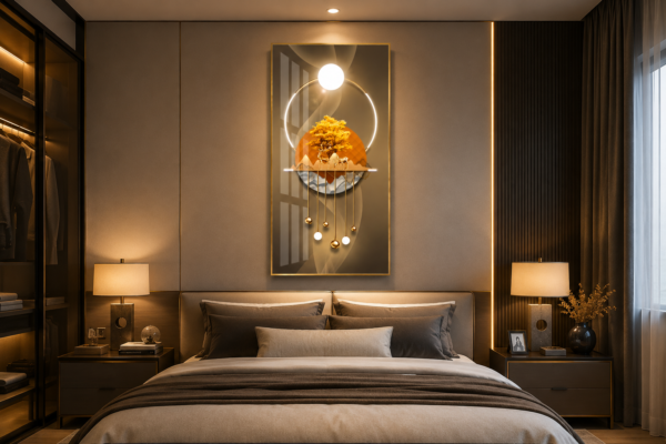 A9AD7B80-A84A-4205-97FC-7B1A99CB013F Art Mural Élégance Dorée – Cadre en Cristal Porcelaine Effet Diamant 60 x 120 cm