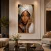 AC79A99A-5338-488F-8913-A0F7891E2DAC 1 Pieces Femme Africaine Élégance 50x70cm– Cadre Décoratif