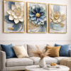 AD2AAA96-E1E0-46FF-B4A3-08EA75611B5A Ensemble de 3 Pièces d'Art Mural en Cristal et Porcelaine