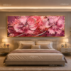 Cadre Mural Cristal Diamant Floral Rose – 60 x 120 cm