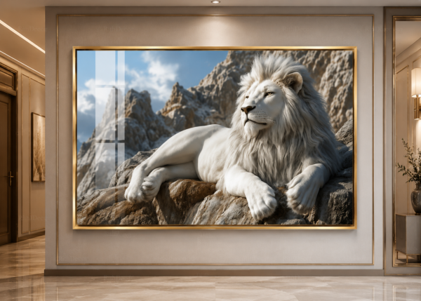 LionRoyal – Tableau Décoratif en Cristal Porcelaine