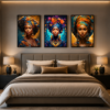 Élégance Africaine Royale – Art Mural en Cristal Porcelaine Effet Diamant 50 x 70 cm