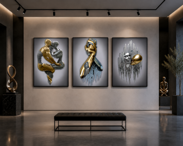 Cadre Décoratif Cristal Porcelaine Effet Diamant – Art Mural Moderne 50 x 70 cm