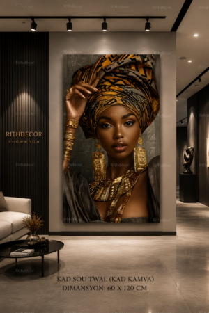 C7574A77-8D8C-4B7F-A577-CABCBD1F9C24 Élégance Africaine – Cadre sur Toile (canva) 60 x 120 cm