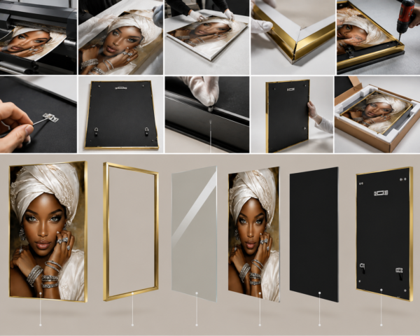 C79D0C4D-92DC-47DC-92DB-CD5C3D48173C 1 Pieces Femme Africaine Élégance 50x70cm– Cadre Décoratif