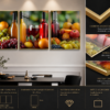 CADCDFF6-6864-4C89-8126-1FF755E36261 Ensemble de 3 Cadres Décoratifs Cuisine & Salle à Manger – Cristal Porcelaine 45 x 60 cm