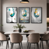 D31E3C8D-2A0A-48C6-971D-AEC307616B05 Ensemble de 3 Cadres Décoratifs Cristal Porcelaine Diamant 50 x 70 cm – Cadre Doré ou Noir