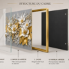 D64C3455-2EA6-4B5F-92E2-A24ECE015E7F 1 piece Cadres Décoratifs Floraux en Cristal Porcelaine – 60 x 120 cm – Cadre Doré