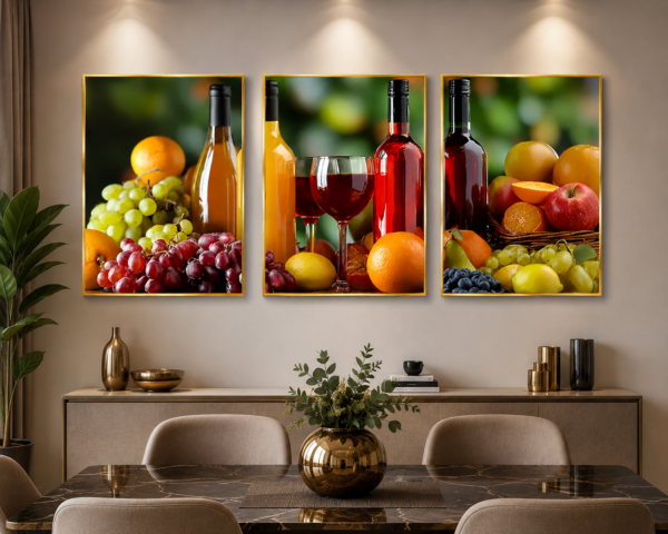 DCBACC22-9364-42E5-98F6-DD48473EE4EB Ensemble de 3 Cadres Décoratifs Cuisine & Salle à Manger – Cristal Porcelaine 50 x 70 cm