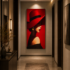 EFC80BC2-EDA2-4E0D-94D3-76A60D1C568C Rithdecor Lumineuse – Femme Élégante au Chapeau Rouge | Tableau Décoratif Mural 60 x 120 cm