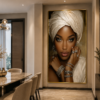 F5E120D5-6521-4A65-A6C4-89DF156552EA 1 Pieces Femme Africaine Élégance 50x70cm– Cadre Décoratif