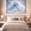 Lion Wall Art with Elegant Woman - 70x100 cm