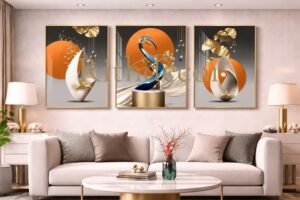 3-Piece Art Décor Set - Elegance in Crystal and Porcelain