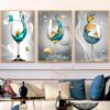 IMG_1099 Ensemble de 3 Cadres Décoratifs Cristal Porcelaine Diamant 50 x 70 cm – Cadre Doré ou Noir