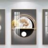 Cadre Décoratif Cristal Porcelaine Diamant – Ensemble 3 Pièces 50x70 cm | Cadre Doré ou Noir
