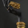 Femme Africaine Noir et Doré – Ensemble de Cadres Décoratifs en Cristal 50 x 70 cm